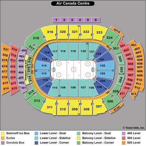 Քարտեզ Էյր Կանադա-Կենտրոն Seating ПОДГИБ