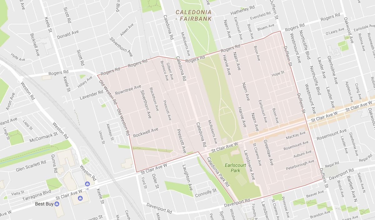 Քարտեզ Earlscourt ՝ Տորոնտոյի