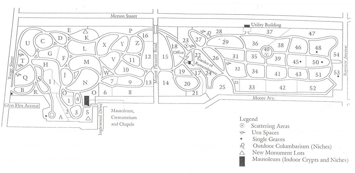 Քարտեզ Մաունթ-плезант գերեզմանոցում
