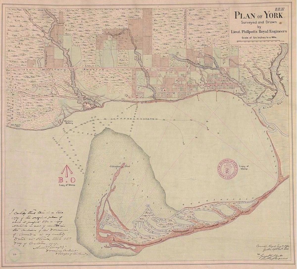 Քարտեզ հողի-Յորք Տորոնտոյի 1787-1884