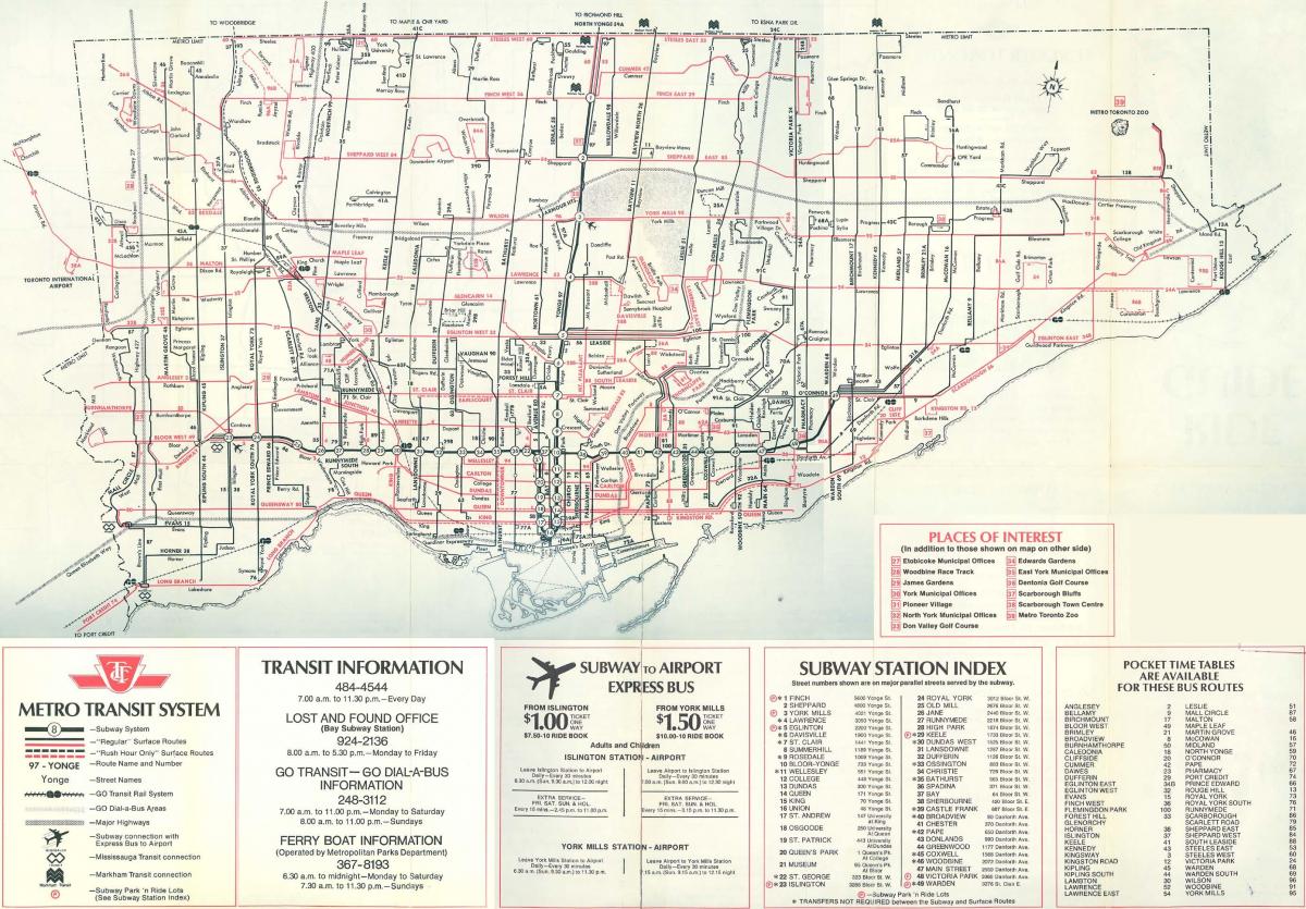 Քարտեզ Տորոնտոյի 1976