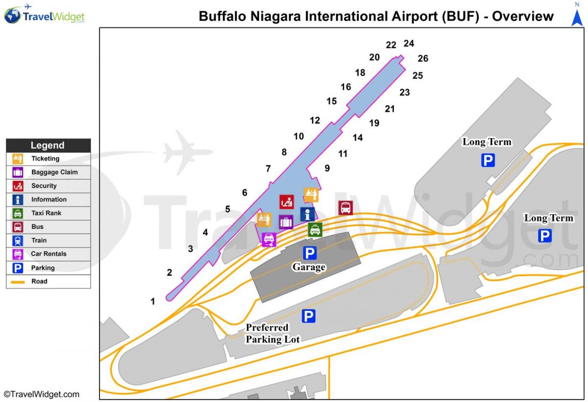 Քարտեզ օդանավակայան Buffalo Նիագարա 