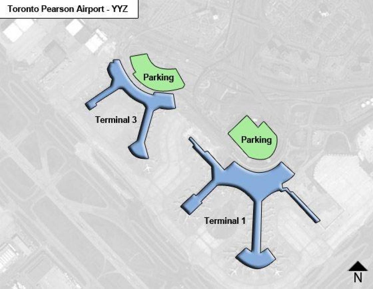 Քարտեզ Տորոնտոյի Pearson օդանավակայան Կանադայի