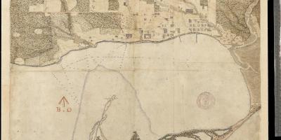 Քարտեզը երկրագնդի առաջին դարի Յորք Տորոնտոյի 1787-1884