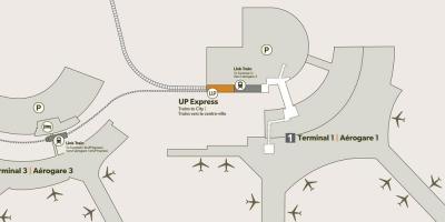 Քարտեզ երկաթուղային կայարանից օդանավակայան Pearson 